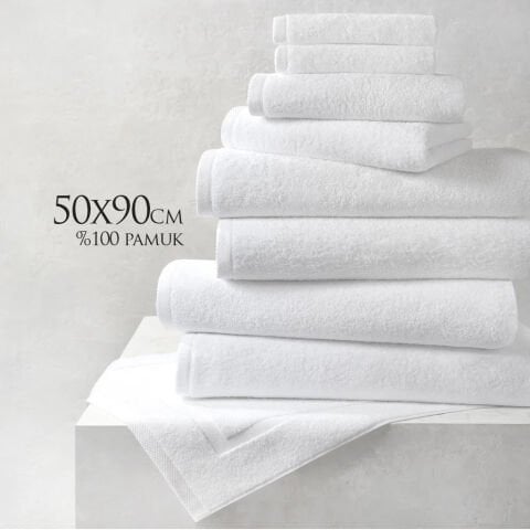 50x90 cm %100 Pamuk Ring İplik Premium El Havlusu