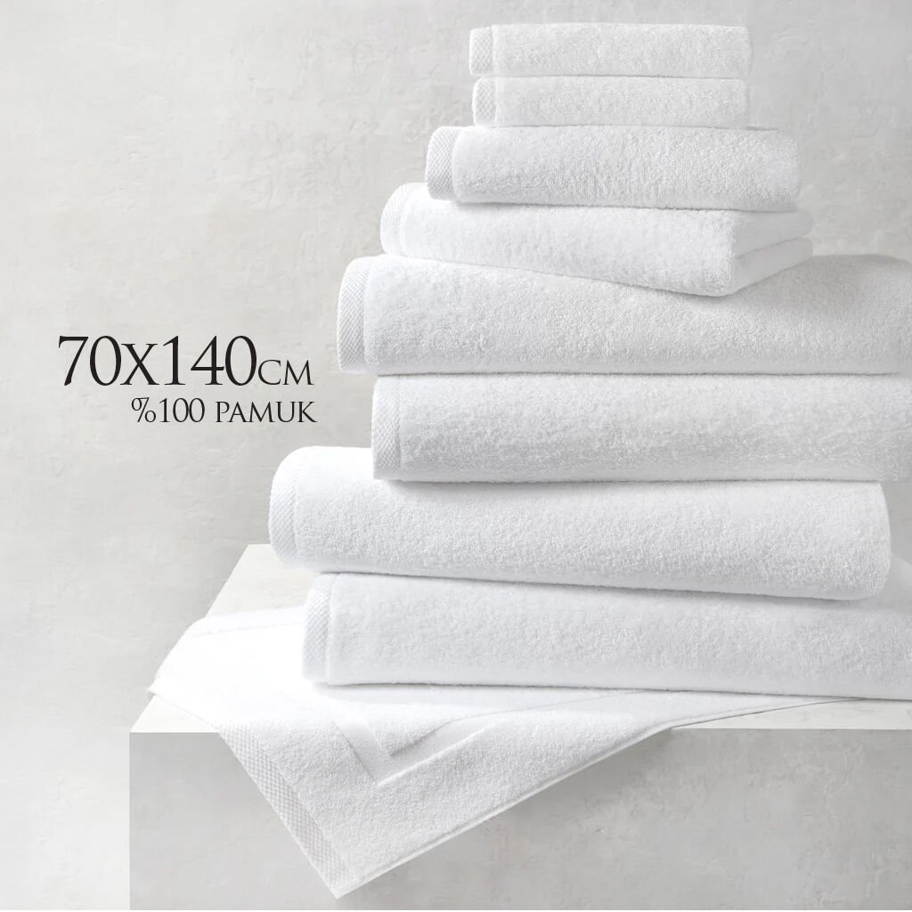 70x140 cm %100 Pamuk Ring İplik Premium Banyo Havlusu