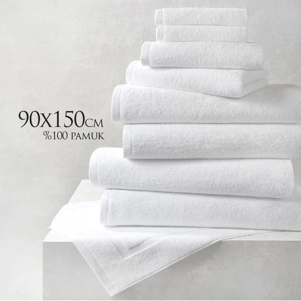90x150 cm %100 Pamuk Ring İplik Premium Banyo Havlusu