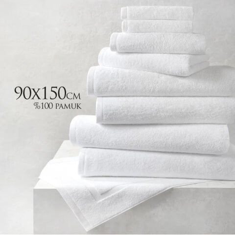 90x150 cm %100 Pamuk Ring İplik Premium Banyo Havlusu