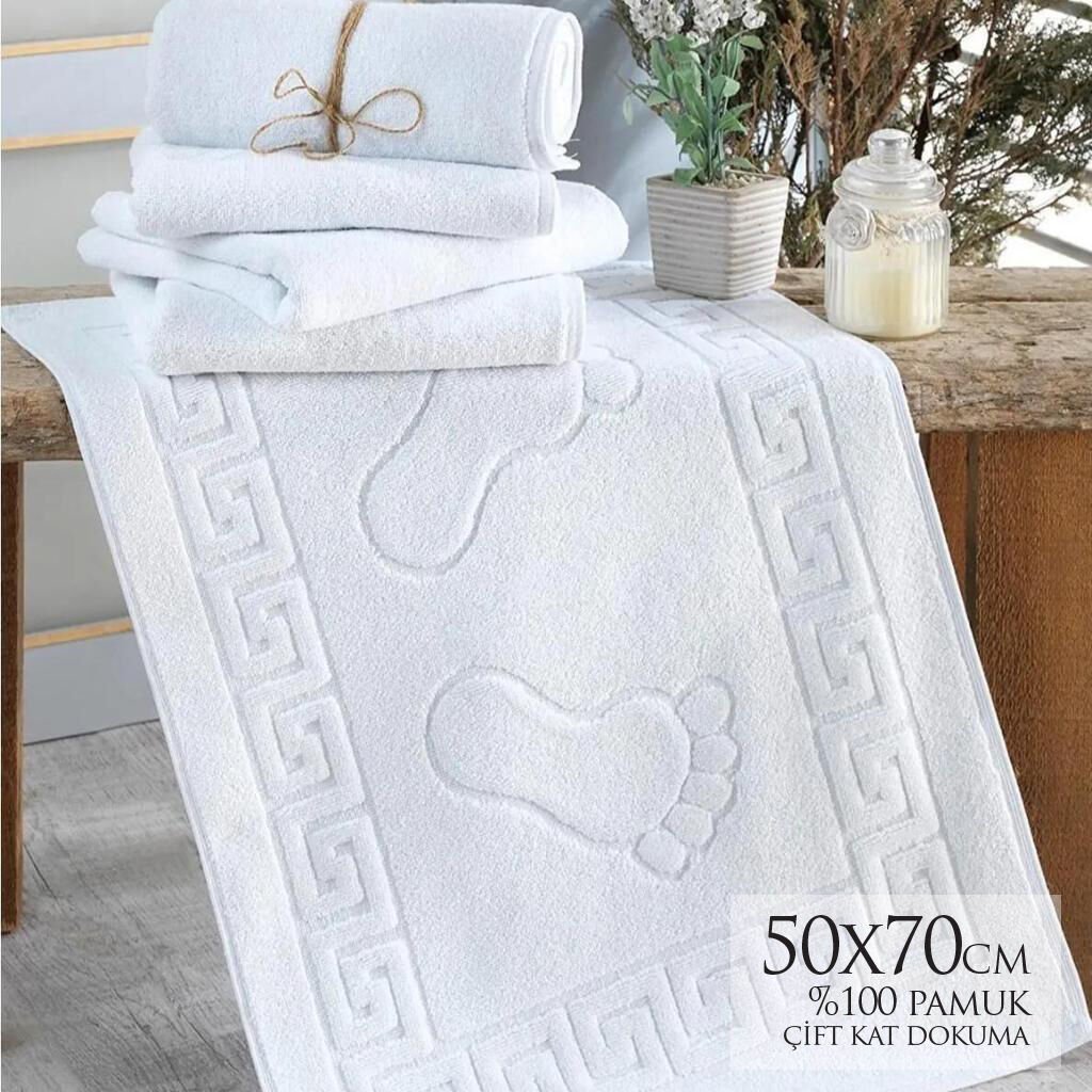 50x70 cm %100 Pamuk Ring İplik Premium Ayak Havlusu