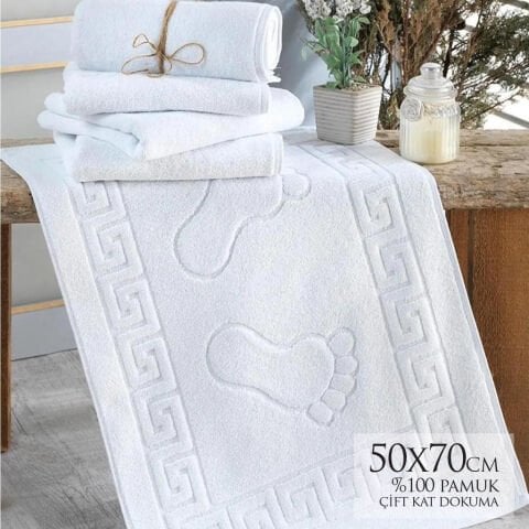 50x70 cm %100 Pamuk Ring İplik Premium Ayak Havlusu