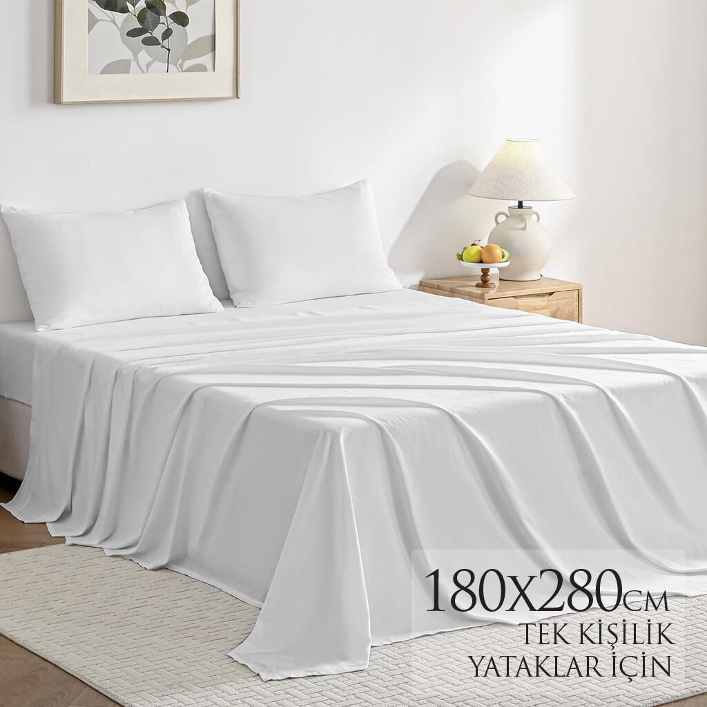 180 x 280 cm 63 Tel Pamuk Tek Kişilik Çarşaf