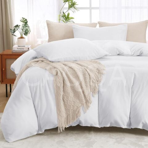 63 Tel Beyaz Tek Kişilik Otel Nevresim Takımı | Çarşafı Lastiksiz