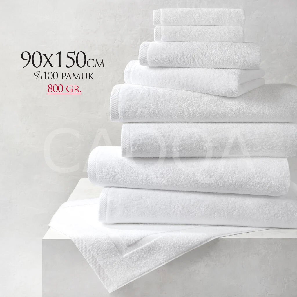 800 Gr. 90x150 cm %100 Pamuk Ring İplik Premium Banyo Havlusu