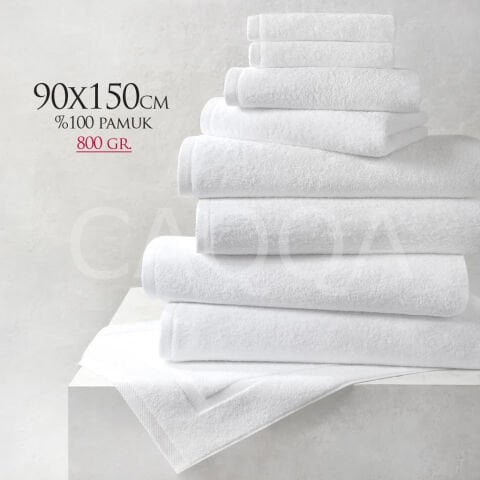 800 Gr. 90x150 cm %100 Pamuk Ring İplik Premium Banyo Havlusu