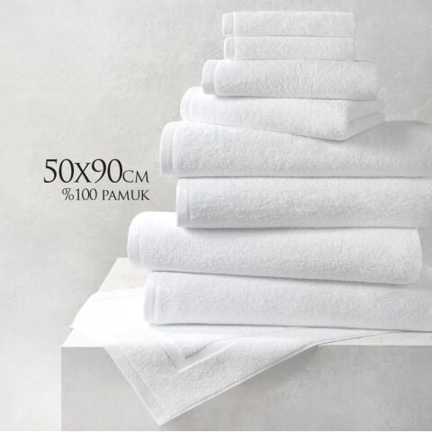 50x90 cm %100 Pamuk Ring İplik 300 Gr Premium El Havlusu